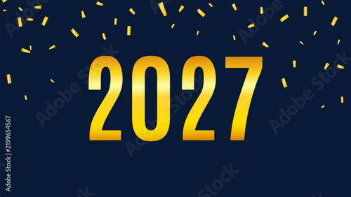 2027 New Year Celebration Modern Graphic Design for banner poster calendar cover and social media. vector illustration.