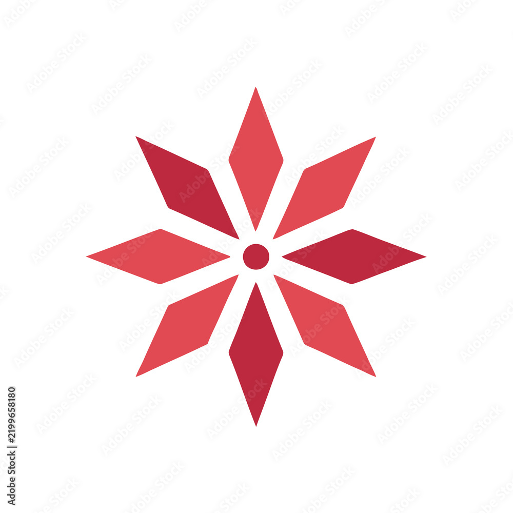 Fototapeta premium Red starburst geometric shape