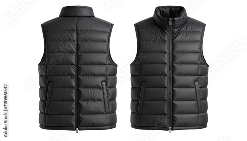 Black Puffer Vest for Men and Women Outdoor Wear.