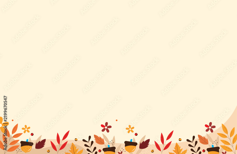 Fototapeta premium Colorful Autumn Leaves Border Background with Copy Space
