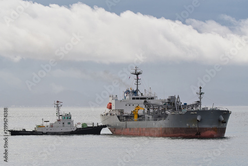 Принти на полотні Cement carrier receiving tugboat assistance during port entry and berthing opera
