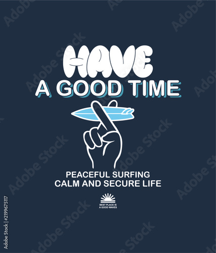 PEACE SURFING Design for t shirt vector illustration