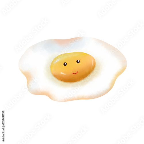 fried egg isolated on white background