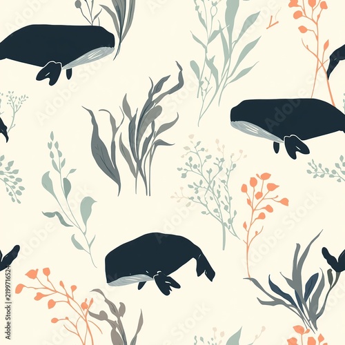 Pattern abstract whale drawing background illustration 