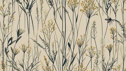 Pattern abstract dreamy plant flower drawing background illustration 