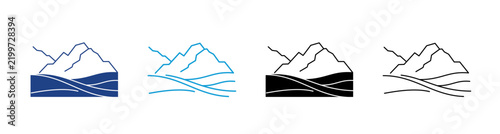 Mountains Icon Set Multiple Style