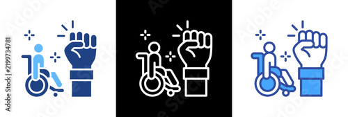 Empowered Independence triple icon  illustration