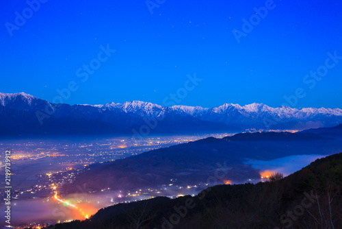 winter landscape with mountains