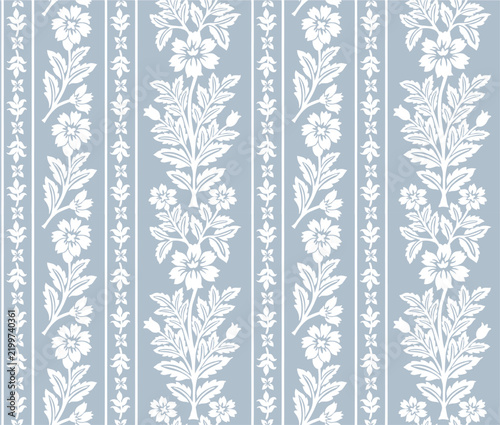 Boho Floral repeat pattern, Block print, stripe flower,Flower border print, floral vector file, global print, seamless floral