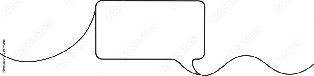 Obraz premium Continuous single line drawing of a speech bubble