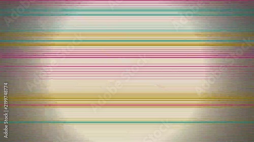 Retro Digital Signal Glitch with Colorful Horizontal Scanlines Animation.