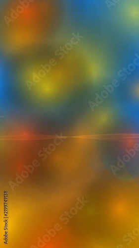 Vertical Abstract Soft Bokeh Background with Glowing Orbs and Central Light Wave.
