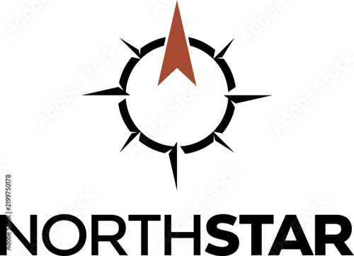 Simple black silhouette north star vector logo icon sing symbol design