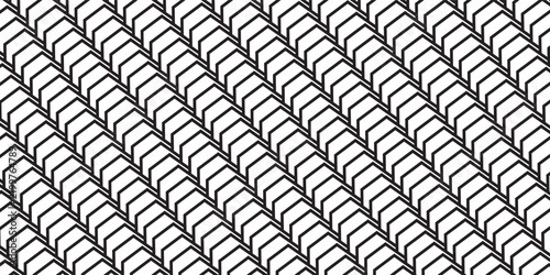 Abstract Seamless Geometric Pattern with Diagonal Black Chevrons on White