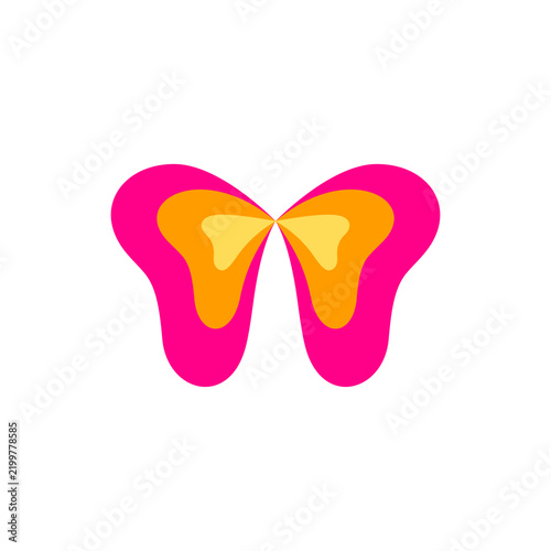 Retro Layered Butterfly Wing Logo