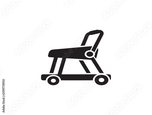Baby walker icon silhouette isolated on a white background