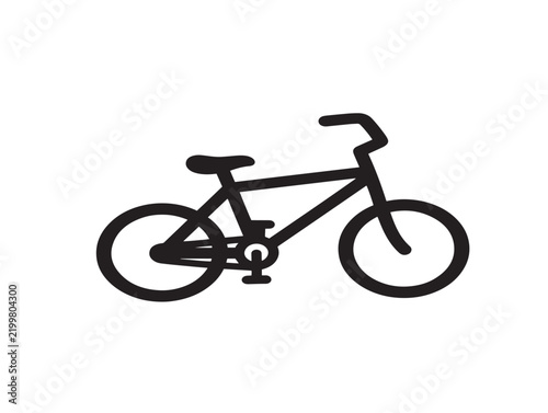 Simple black bicycle icon silhouette isolated on a white background