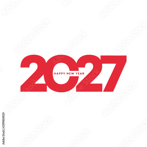 Happy New Year 2027 Typography Design Vector Illustration