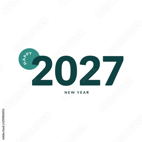 Happy New Year 2027 Typography Vector Illustration