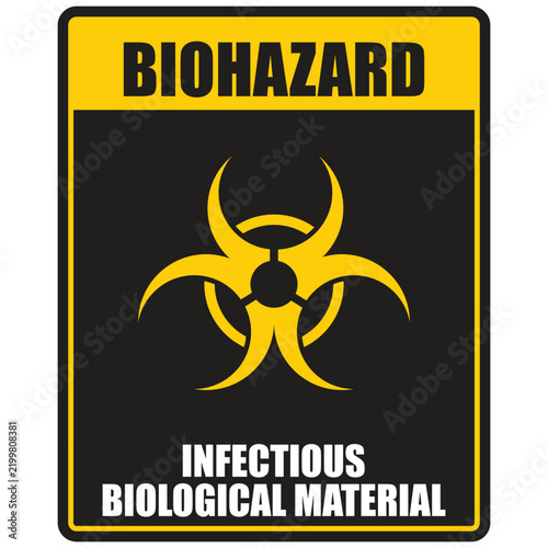 Biohazard, infectious biological material. sign vector