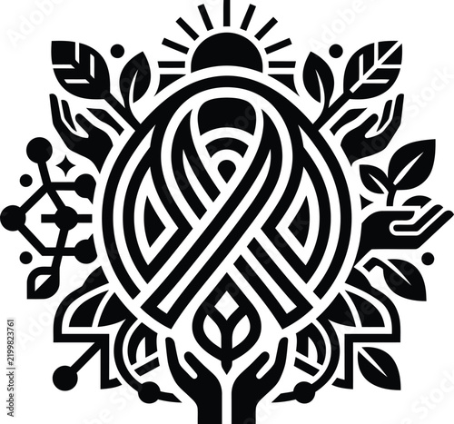 vector illustration silhouette art pattern icon set 450 eco-friendly sustainability concept vector