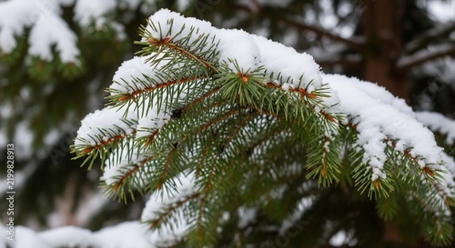 Winter's Gentle Blanket on Evergreen's Embrace