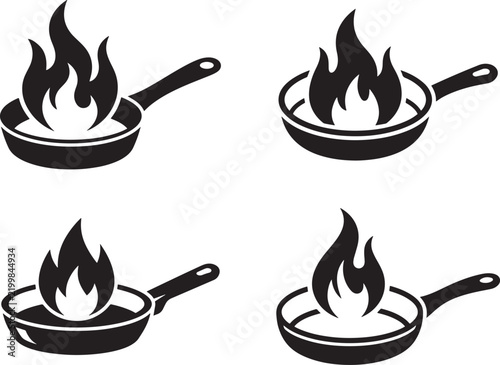 Cooking utensils used over an open flame.
