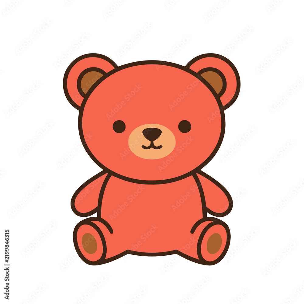 Fototapeta premium Cute cartoon teddy bear illustration
