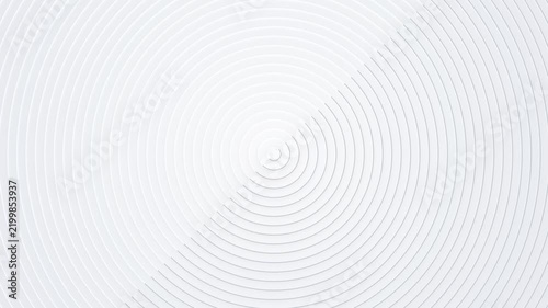 Abstract white geometric background with concentric circles pattern and soft lighting