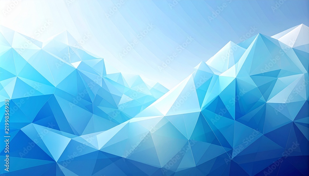 Obraz premium Light and Airy Abstract Polygon Background with Soft Blue Gradient Shapes
