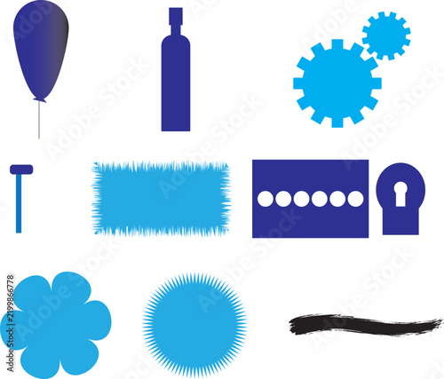 Blue Abstract Graphic Design Elements Collection