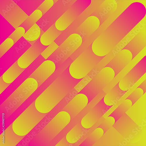 Abstract geometric pattern featuring rounded rectangles and diagonal lines in gradient colors rectangle