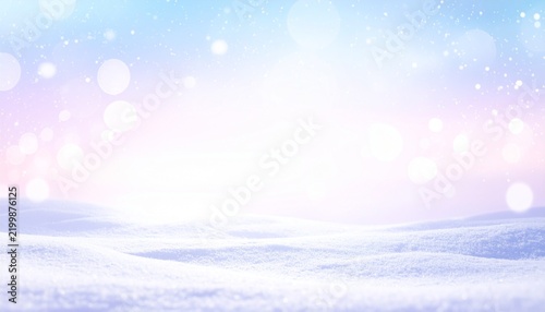 Calm Winter Sparkle Background in Pale Lavender, Ice Blue and White with Dreamy Bokeh