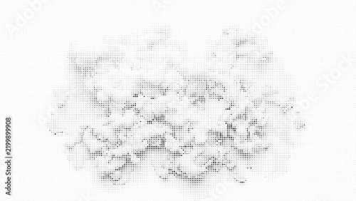 Abstract halftone dot cloud pattern on a light background with pop art