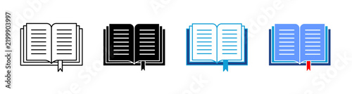 Open Book Icon Set Multiple Style