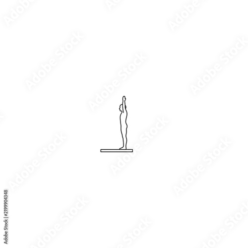 Minimal Mono-Line Diving Ready Icon (Clean Vector Style)