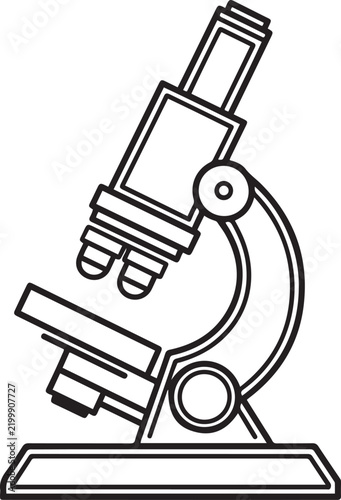 Microscope Line Art Illustration
