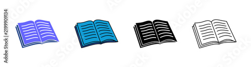 Open Book Icon Set Multiple Style