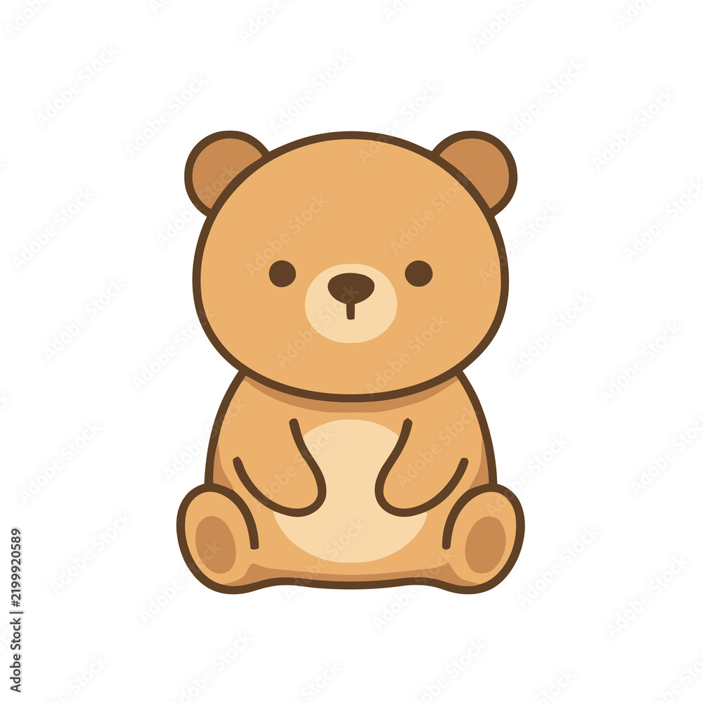 Fototapeta premium Cute cartoon teddy bear sitting