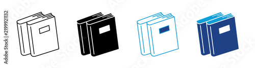 Book Icon Set Multiple Style