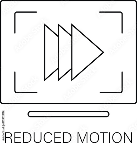 Reduced motion accessibility outline icon for comfortable digital interface navigation animation control user experience and inclusive technology isolated on transparent background.