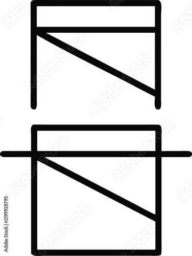 Flat design food delivery icon showing pizza slice with delivery box and location pin