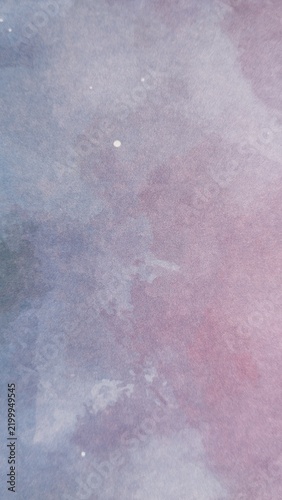 Purple watercolor abstract textured background. Artistic backdrop, pastel splash, vertical wallpaper, soft design, copy space.