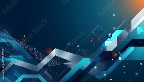 Abstract colorful communcation lines for data travelling
