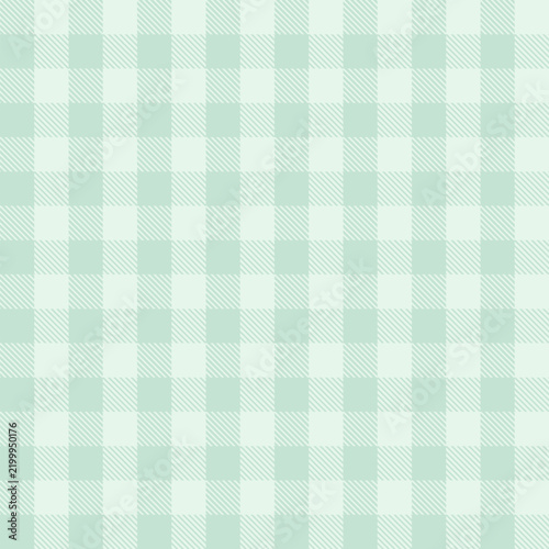 Pastel Mint Green Gingham Checkered Seamless Pattern, Soft Plaid Texture, Cute Minimalist Tablecloth Background for Baby Shower, Picnic, Fabric, Wallpaper, and Scrapbooking Design