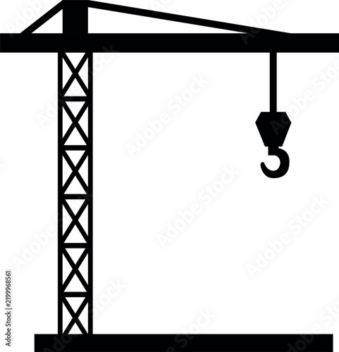 Heavy weight lifting machine icon. Construction signs and symbols.