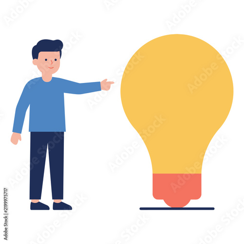 man with bulb idea
