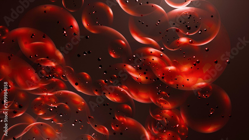 Abstract Red Bokeh Light Background with Soft Glowing Circles