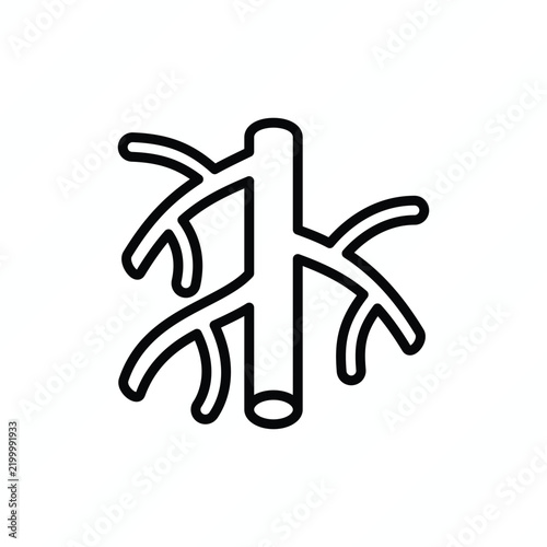 Artery anatomy thin line icon, blood circulation, oxygen delivery, cardiovascular health, and vascular anatomy. Vector illustration