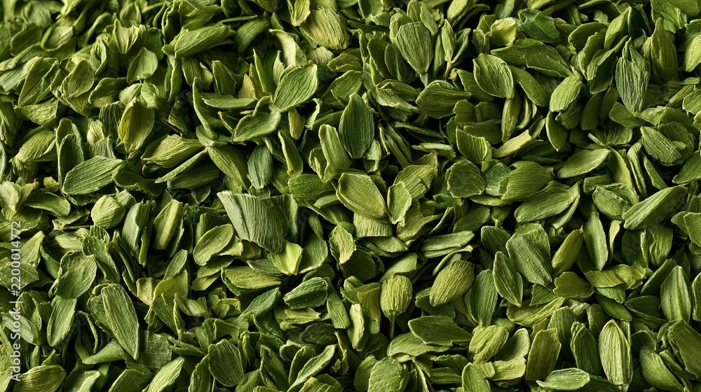 Obraz premium A Close Up of Dehydrated Scallion Flakes Tiled Perfectly for a Fresh Food Cooking Texture Background